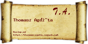 Thomasz Agáta névjegykártya